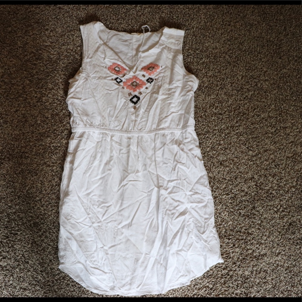 White dress with beaded embellished chest